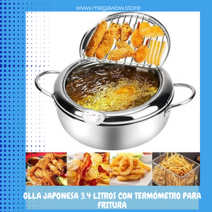 OLLA JAPONESA 3.4 LITROS CON TERMÓMETRO PARA FRITURA